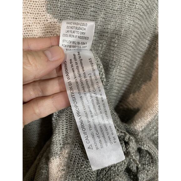 Wishlist Gray & Pink Star Print Open Knit Sweater Dolman Sleeve Summer Size S/M - Picture 10 of 10